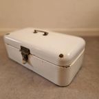 Vintage Witte Emaille Brooddoos Broodtrommel Bak thumbnail 3