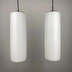 Enorme Zeldzame Hanglamp Van Mat WIT Glas Van Peill En Putzler Xl 1960 thumbnail 3