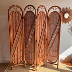 Rotan Bamboe Kamerscherm Vintage thumbnail 4