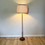 Midcentury Design Vloerlamp - Teak, Ecru Kap Temde Leuchten thumbnail 5