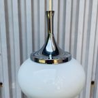 Vintage Druppel Lamp. Jaren 60 Hanglamp Chroom Melkglas. Leuchten. thumbnail 7