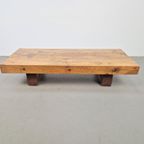 Brutalistische Rechthoekige Eiken Salontafel Frankrijk 1960 thumbnail 6