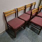 Set Van 6 Vintage Stoelen Eetkamerstoelen Jaren 60 Jaren 70 thumbnail 3