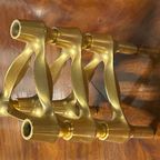 Goudkleurige Vintage Set Van 3 Fritz Nagel Kandelaars Door Bmf thumbnail 2
