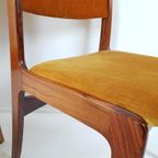 Vintage Deense Stoelen | 6 Oker Gele Stoelen Teak Danish thumbnail 7