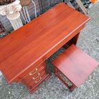 Klassieke Mahonie, Houten Kaptafel, Bureau, Schrijftafel Met thumbnail 5