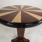 Art Deco Stijl Tafel Met Verschillende Soorten Ingelegd Hout thumbnail 19
