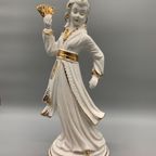 Xl Vintage Beeld Geisha Italiaans Keramiek thumbnail 7