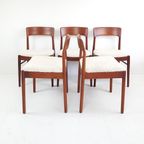 5 Vintage Teakhouten Stoelen Teddy Nieuw Gestoffeerd thumbnail 5
