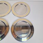 6 X Vintage Inox Borden Met Vergulde Rand “tuttogold Italy thumbnail 7