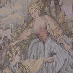 Antieke Italiaanse Gobelin In Houten Lijst thumbnail 5