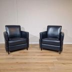 2X Gm Fauteuil - Blauw/Zwart - Leder - Design thumbnail 16