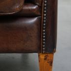 Royale, Zeer Comfortabele En Tijdloze Schapenleren Fauteuil In Een Prachtige Donkere Warme Kleur thumbnail 13