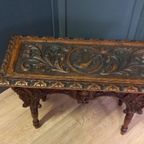 19e Eeuws Bedsteebankje C.q. -tafeltje thumbnail 13