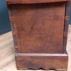 Grote Spaanse Antieke Kastanjehouten Primitieve Kist thumbnail 16