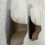 2x Vintage ‘frosted Glass’ Muurlamp – Hans Popp thumbnail 9