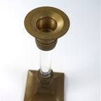 Vintage Messing Kandelaar Glas thumbnail 4
