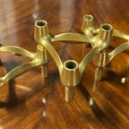 Goudkleurige Vintage Set Van 3 Fritz Nagel Kandelaars Door Bmf thumbnail 6