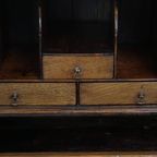 Antieke, Grote Engelse Eikenhouten Secretaire Eind 18e/begin 19e Eeuw Met Een Getrapt Interieur E thumbnail 10