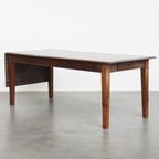 Unieke Antieke Eikenhouten Eettafel Uit Begin 1900 Met Aan Één Kant Een Uitklapbaar Blad thumbnail 2