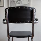 Vintage Kinder Kappersstoel 1950 Gispen Stijl Chroom & Zwart Barber Chair Children thumbnail 5