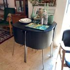 Ikea Fusion Eettafel Zwart Retro Fineer Met Staal thumbnail 5