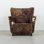 Art Deco Armchair In Cow Skin thumbnail 7