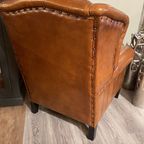 Cambridge Schapenleren Oorfauteuil Cognac Schaapsleder thumbnail 9