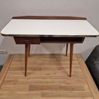 Jaren 50 Vintage Bijzettafel Kinder Bureau Kapstafel thumbnail 3