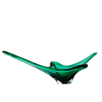 Vintage Glazen Murano Schaal Groen Mid-century 1970’s thumbnail 2