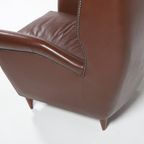 Pair Of Italian Wingback Lounge Armchairs Model 512 By Gio Ponti, 1950’s thumbnail 10