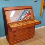 Vintage dyrlund Deense Secretaire Bureau Kast Ladekast thumbnail 10