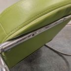 90's Vintage Fauteuil Groene Buizenframe Stoel Schommelstoel thumbnail 5
