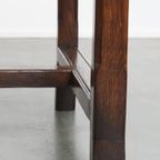 Tijdloze Antieke Engelse Pinewood Eettafel Voor 6 Tot 8 Met Een Eiken Onderstel thumbnail 9