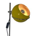 Gepo - Space Age Design / Mcm Floor Lamp - Eyeball - Yellow Base And Shade, Chrome Upright- Restored thumbnail 4