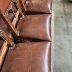 Stoelen In Renaissancestijl. Eikenhout. Leer. thumbnail 6