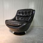 Vintage Draaifauteuil Egg Chair Leer thumbnail 2