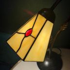 Glas In Lood Tafellamp Vintage Italiaans Tiffany Stijl thumbnail 6