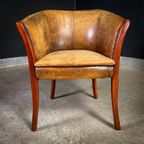 Vintage Antieke Stijl Schaapsleren Cocktail Fauteuil thumbnail 3