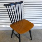 Prachtige Rode Bruine Witte Vintage Retro Formica Stoelen thumbnail 16