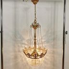 Kroonluchter Vintage Kristallen Hollywood Regency Hanglamp 1 thumbnail 10