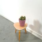 Bijzettafel Met Houtlook Formica Blad En Houten Poten Nr. 13 Plantentafel thumbnail 5