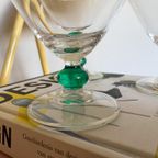 4X Cocktailglas / Coupe Glazen Met Groen Bolletje Luminarc thumbnail 4