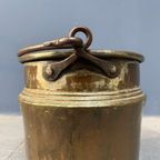 Antieke Geel Koperen Pot Of Ketel thumbnail 13