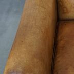 Set Van 2 Grote, Comfortabele En Stijlvolle Vintage Schapenleren Fauteuils Met Mooie Vormen thumbnail 8