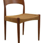 Set Van 4 Eetkamerstoelen Eetstoelen Arne Hovmand Olsen Deens Design Vintage Papercord thumbnail 12