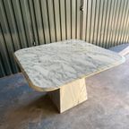 Vintage Carrara Marmeren Eettafel, Italië 1980 thumbnail 18