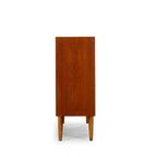 Deens Design Lage Teak Vitrinekast Met Originele Glazen Deuren, 1960S thumbnail 4