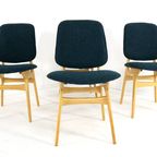 Set 4 Vintage Stoelen In De Stijl Van Arne Hovmand Olsen Reupholstered thumbnail 9
