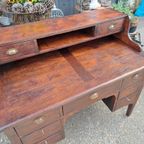 Antiek Eikenhouten Bureau, Schrijftafel, Wandconsole thumbnail 4